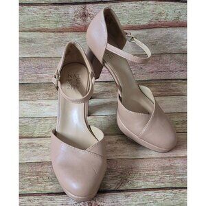 Naturalizer Bandele Nude Taupe Neutral Mary Jane Heels Womens 8.5M Block Heel